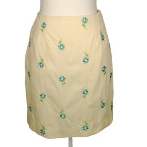 Lilly Pulitzer Women Cream Daisy Embroidered Mini Skirt Size 0